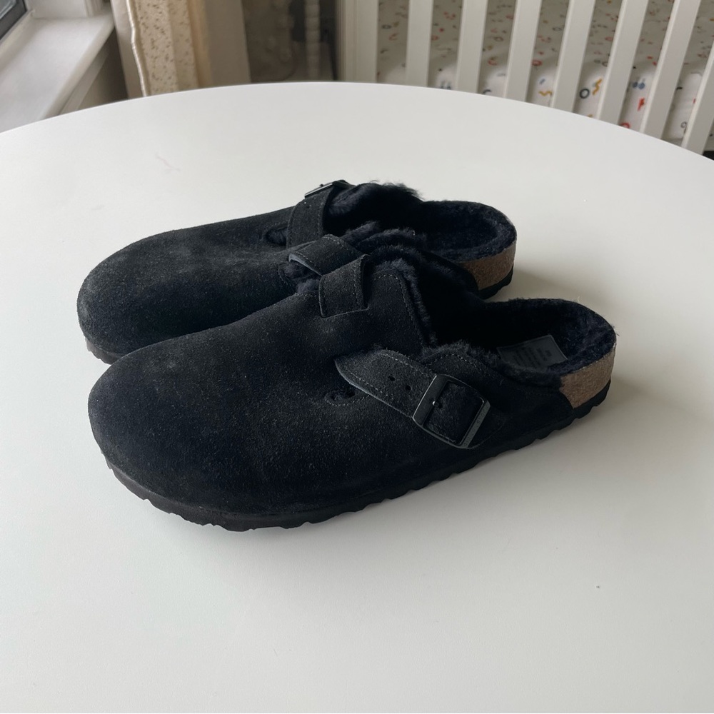 Birkenstock Boston Shearling Clog Suede Leather